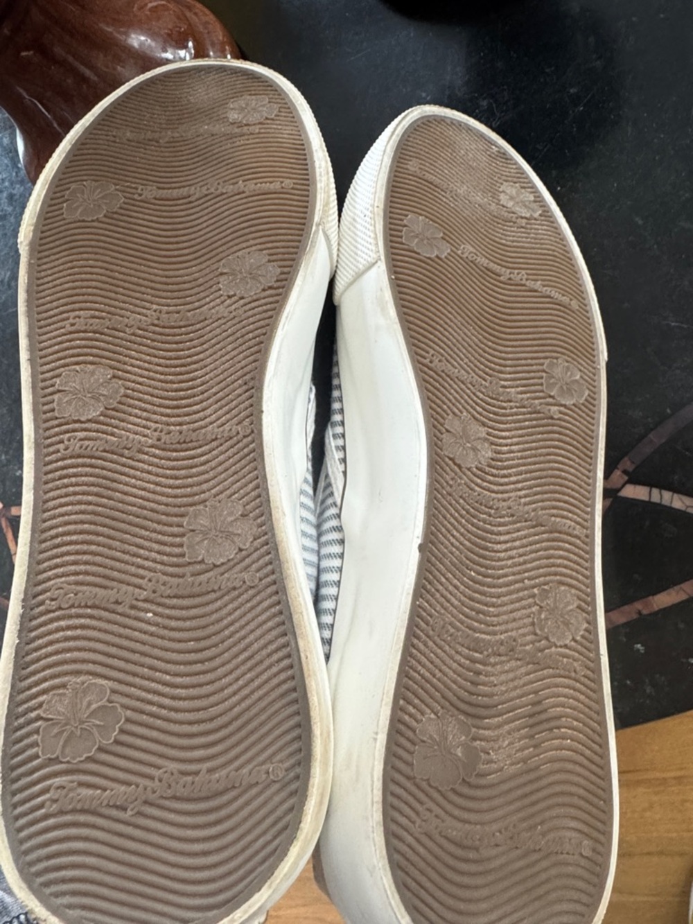 Tommy Bahama Slip-On Canvas Sneakers in Navy Stripe | 9 1/2 runs big - Picture 5 of 9